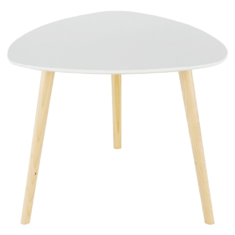 Příruční stolek, bílá/přírodní dřevo, TAVAS Tempo Kondela