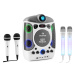 Auna Set: karaoke systém Kara Projectura, bílý + dva mikrofony Kara DAZZLE, LED podsvícení