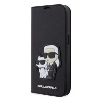 Pouzdro Book Karl Lagerfeld PU Saffiano Karl and Choupette NFT pro Apple iPhone 13 PRO MAX Black