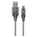 Gembird kabel CABLEXPERT USB-A - USB-C, M/M, PREMIUM QUALITY, opletený, 2m, šedá/bílá - CC-USB2B