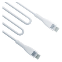 Data kabel 3mk Hyper Silicone USB-C/USB-C (PD), 60W, 3A, 1m, bílá