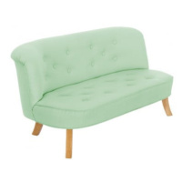 Somebunny Dětská sedačka lněná zelená - Bílá, 25 cm