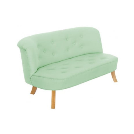Somebunny Dětská sedačka lněná zelená - Bílá, 25 cm
