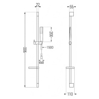 MEXEN/S DS72 posuvný sprchový set, černá 785724583-70