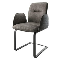 DELIFE Jídelní židle Vinja-Flex antracitová vintage konzolová podnož plochý černý