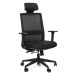 Kancelářská ergonomická židle Sego LINK — síť/látka, černá