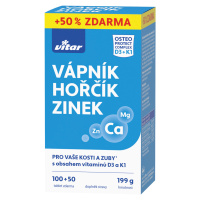 VITAR Vápník+hořčík+zinek+vitamín D3+K1 150 tablet