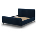 Tmavě modrá čalouněná dvoulůžková postel s roštem 180x200 cm Lily - Micadoni Home