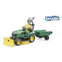 Malotraktor John Deere, vozík, figurka