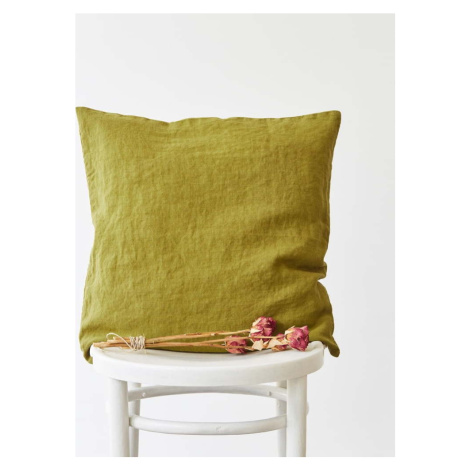 Lněný povlak na polštář 50x50 cm Moss Green – Linen Tales