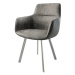 DELIFE Jídelní židle Pejo-Flex šedá vintage oválná podnož nerezové oceli