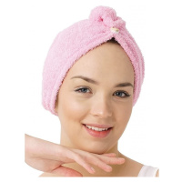 Chanar s.r.o Rychleschnoucí froté turban na vlasy, růžový