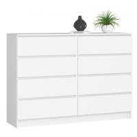 Ak furniture Komoda Rollo X 138,4 cm bílá matná