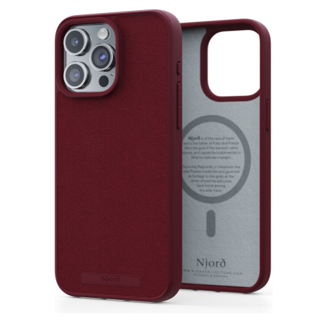NJORD Suede MagSafe kryt iPhone 15 Pro Max červený