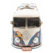 Retro kovový model VW modrý hippie autobus - 32*13*18 cm