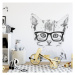 Yokodesign Samolepka na zeď - kočka v brýlích Velikost: XXL, Barva brýlí: černá