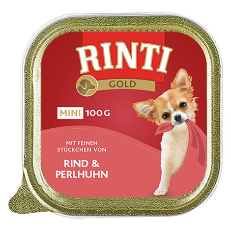 Rinti Gold Mini s jemnými kousky hovězího masa a perličkou 48 × 100 g