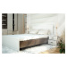 Manželská postel 160x200 cm s bílými čely a korpusem wenge s roštem a úložným prostorem typ KP 9