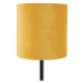 Art Deco stolní lampa černá se žlutým odstínem 25 cm - Simplo