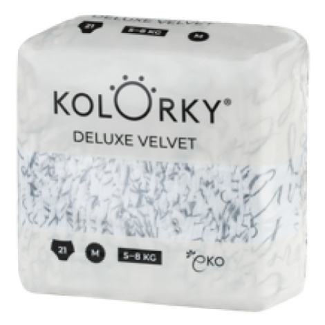 KOLORKY DELUXE VELVET Pleny jednorázové eko se sametovým povrchem M (5-8 kg) 21 ks