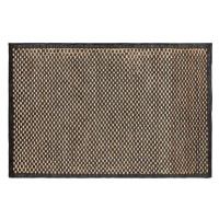 Kožený koberec 140 x 200 cm černý s béžovou GERCE, 181474