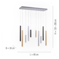 PURE Paul Neuhaus Pure-Gemin LED závěsné 10 zdrojů mix