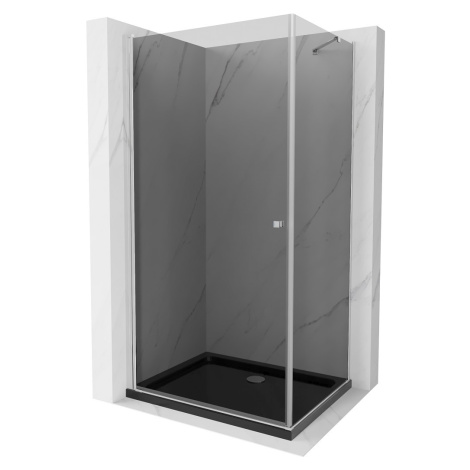 MEXEN/S Pretoria sprchový kout 80x100, grafit, chrom + sprchová vanička včetně sifonu 852-080-10