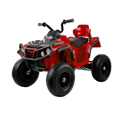 mamido Dětská elektrická čtyřkolka s ovládačem a nafukovacími koly červená