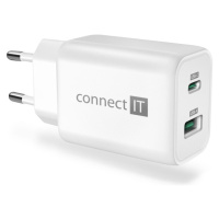 CONNECT IT Wanderer2 GaN nabíjecí adaptér 1×USB-C + 1xUSB-A bílý 33W PD CWC-2080-WH Bílá