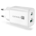 CONNECT IT Wanderer2 GaN nabíjecí adaptér 1×USB-C + 1xUSB-A bílý 33W PD CWC-2080-WH Bílá