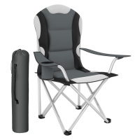 tectake 401050 kempingová židle polstrovaná - šedá - šedá
