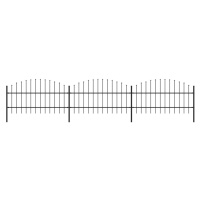 vidaXL Zahradní plot s hroty ocel (0,75–1) x 5,1 m černý