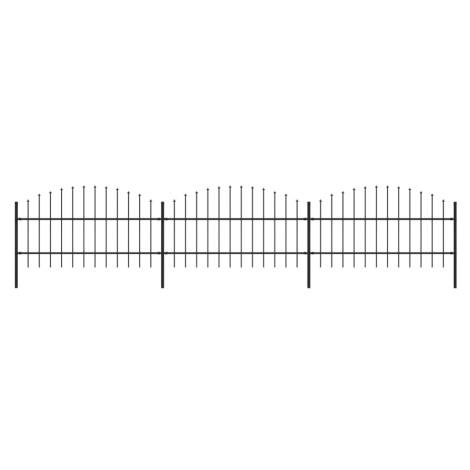 vidaXL Zahradní plot s hroty ocel (0,75–1) x 5,1 m černý