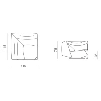 Prostoria designové sedačky Absent Sofa Corner Seat S Low Backrest