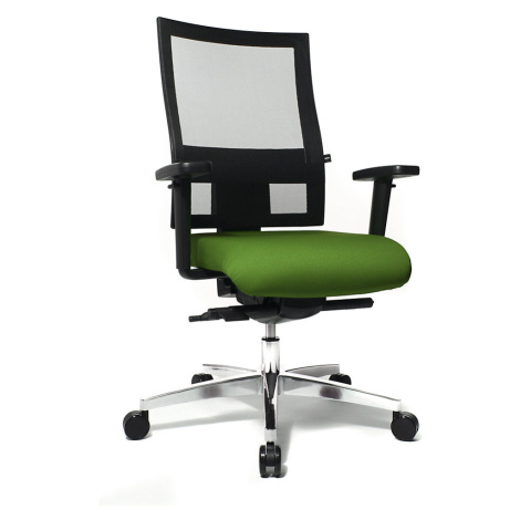 Topstar Kancelářská otočná židle SITNESS 60, s prodyšným opěradlem, včetně područek, zelená / če
