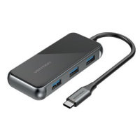 Vention Type-C (USB-C) to HDMI / 3x USB3.0 / RJ-45 / PD Docking Station 0.15m Gray Mirrored Surf