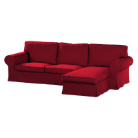 Dekoria Potah na pohovku IKEA Ektorp 2-místná s lenoškou, tmavě červená , pohovka 2-míst. + šezl