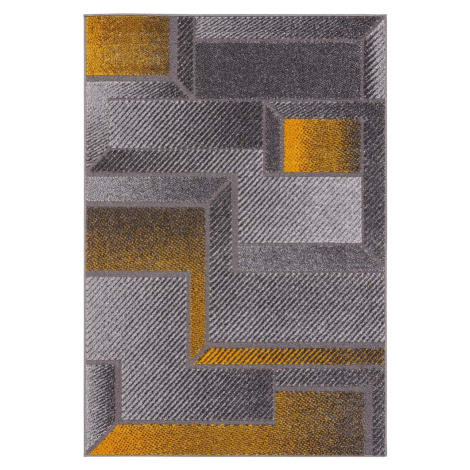 Koberec v okrově žluté a šedé barvě 80x160 cm Meteo – FD