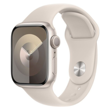 Apple Watch Series 9 41mm Hvězdně bílý hliník s hvězdně bílým sportovním řemínkem M/L Hvězdně Bí