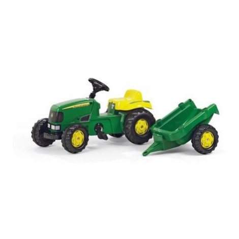Šlapací traktor Rolly Kid J.Deere s vlečkou - zelený ROLLYTOYS