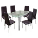 Jídelní stůl PATKAI + 6 židlí SNAEFELL hnědá