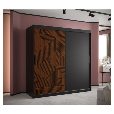 Šatní skříň Abi Marsylia Barva korpusu: Černá, Rozměry: 180 cm, Dveře: Marsylia + černá