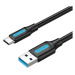 Vention USB 3.0 to USB-C Cable 0.25M Black PVC Type