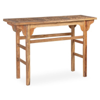 Estila Stylový koloniální konzolový stolek Talia s ručně vyřezávanou vrchní deskou 120cm