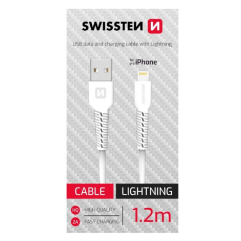 Datový kabel USB / lightning (bílý, 1,2m) Swissten