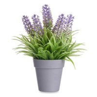 IBERGARDEN Umělá lavendule v šedém květináči, fialová, 21 cm