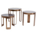 KARE Design Konferenční stolek Perelli - mosazný (set 3 kusů)