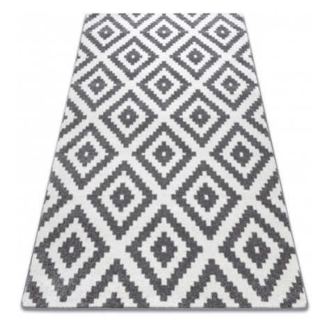 Dywany Lusczow Kusový koberec SKETCH PATRICK bílý / šedý - čtverce