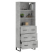 vidaXL Skříň highboard betonově šedá 69,5x34x180 cm kompozitní dřevo