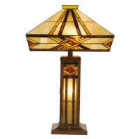 Clayre&Eef Jasně osvětlená stolní lampa Glenys, Tiffany styl